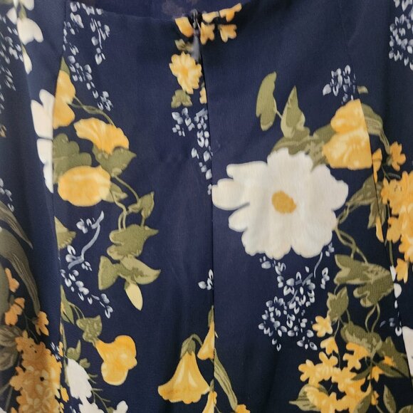 Commense Floral Midi Dress - Navy and Yellow - Picture 7 of 9
